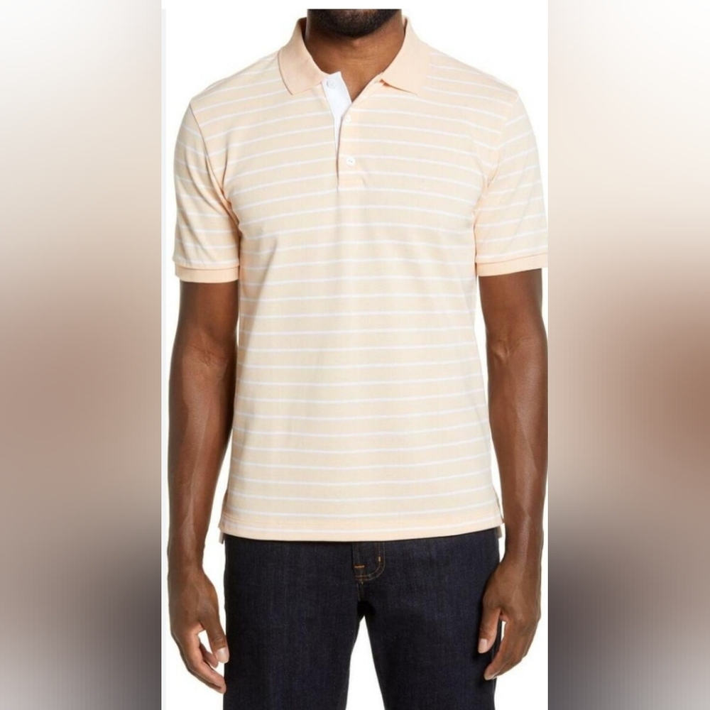 Rag & Bone polo. Peach & white stripes XL Excellent